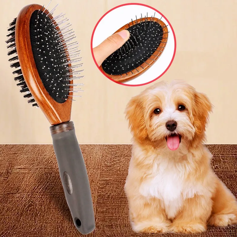 

Dog Comb Double-sided Dogs Hair Comb Wooden Brush for Pet Hair Remover Dog Grooming Brush Massage Cat Combs Brushes Pet Supplies