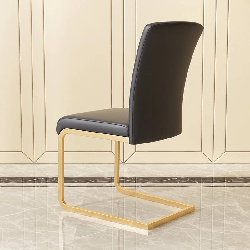 Postmodern Luxury Dining Chair, Simple Home Restaurant Fashion Backrest Creative Leather Chair image 3