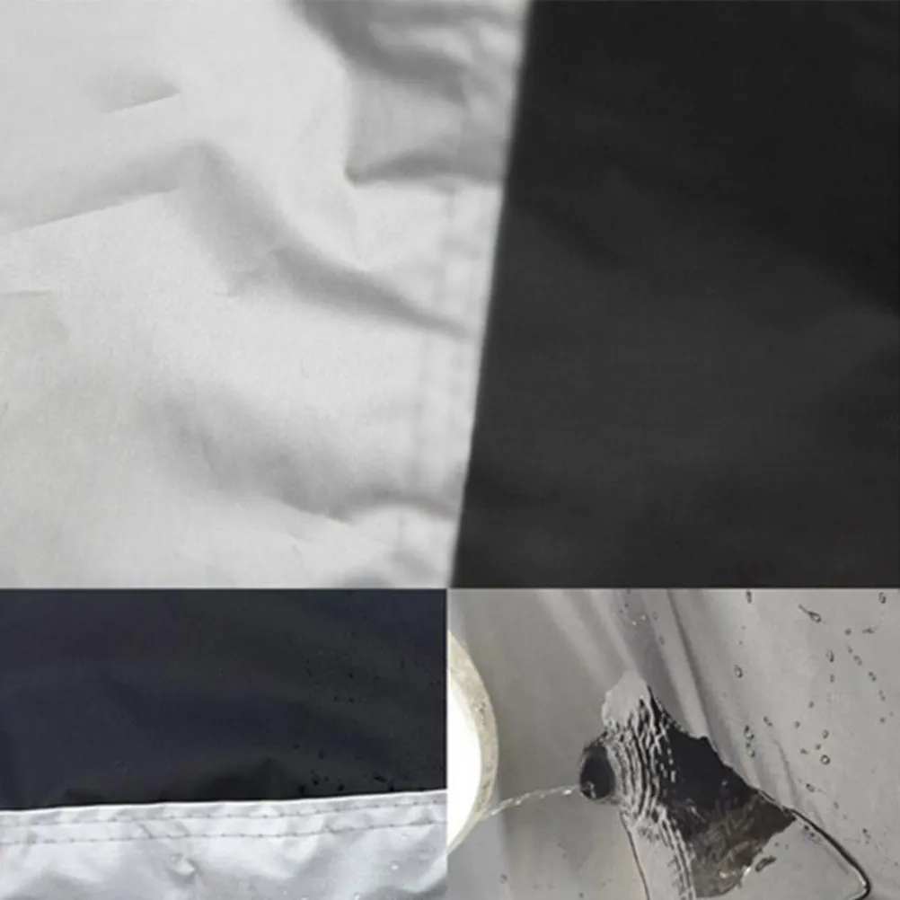 

Чехол для мотоцикла от дождя и УФ-излучения, размер M, черно-серебристый, универсальный, с двойной строчкой, эластичным низом и сумкой для хранения