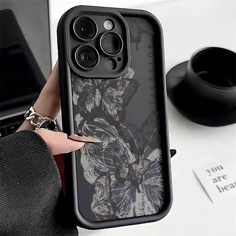 Funda de teléfono suave con pintura al óleo de mariposa para IPhone, carcasa artística para IPhone 15, 14 Pro Max, 13, 12, 11 Pro Max, XS, XR, X, 8,