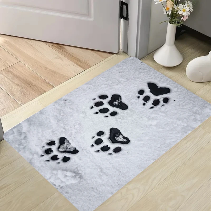Black & White MTB Bike Silhouette Doormat Living Room Mat Anti-Slip Outdoor Bicycle Cyclist Biking Doormat Entrance Rug Carpet