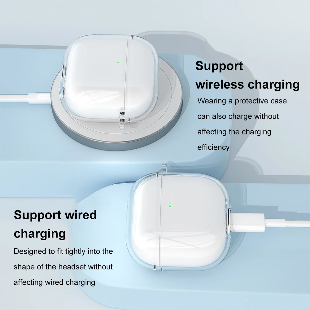 Прозрачный защитный чехол с карабином, защитный чехол из ТПУ, противоударный Прозрачный чехол для Apple Airpods 4 (2024)