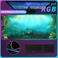 RGB Game Player Table Mat Natural Landscape Mouse Mat LED Game Accessories XXL Computer Large Mouse Mat Carpet Technology Fifine
