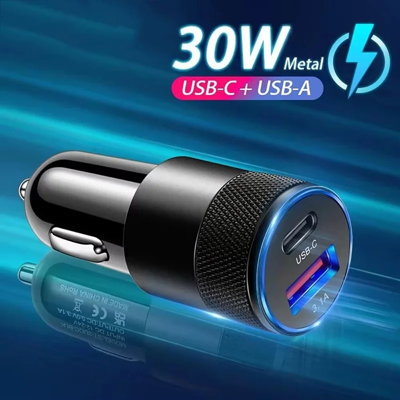 66W 3.1A PD Car Charger USB Type C Fast Charging Car Mobile Phone Adapter For iPhone Xiaomi Huawei Realme OPPO Quick Charge 3.0