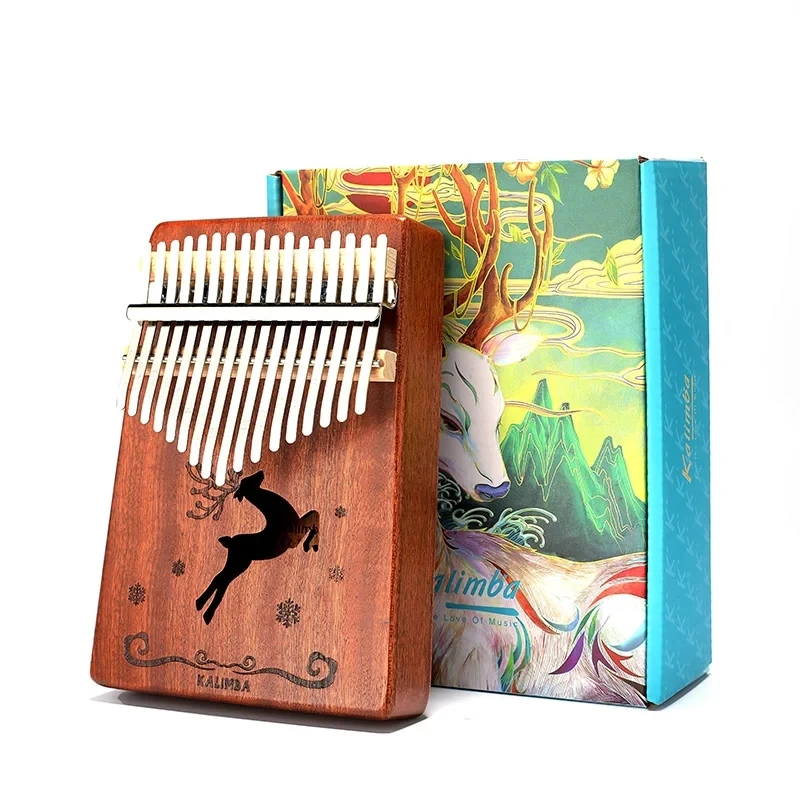 Kalimba 17 Keys Thumb Piano High Quality Handguard Wood Mahogany Mbira Body Musical Instruments Kalimba Piano Creative Music Box