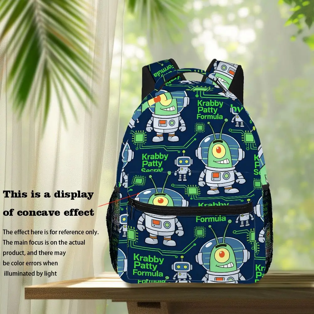 กระเป๋าเป้การ์ตูนสพันจ์บ็อบ แพลงก์ตัน 1 ชิ้น สายสะพายปรับได้ เหมาะสำหรับใช้ในชีวิตประจำวัน สะพายไหล่ได้สองข้าง