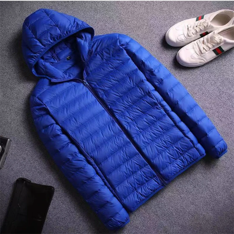 Casual Down Jacket Men Autumn Winter Lightweight Jacket Coats Warm Tops Hooded Down Jackets Male Outerwear