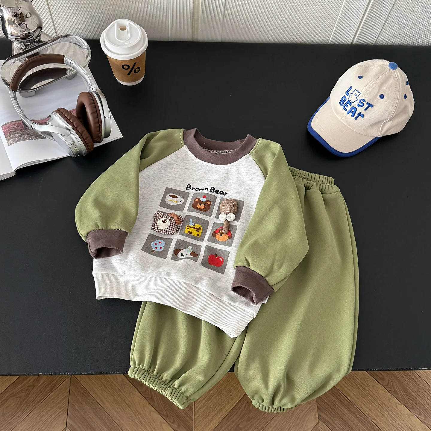 Baby Jungen Mädchen Kleidung Sweatshirt-Sets Neue Herbst Kinder Cartoon-Print Langarm Pullover Oberteile+Hosen 2-teilige Kinder Freizeitoutfits – Detail 2
