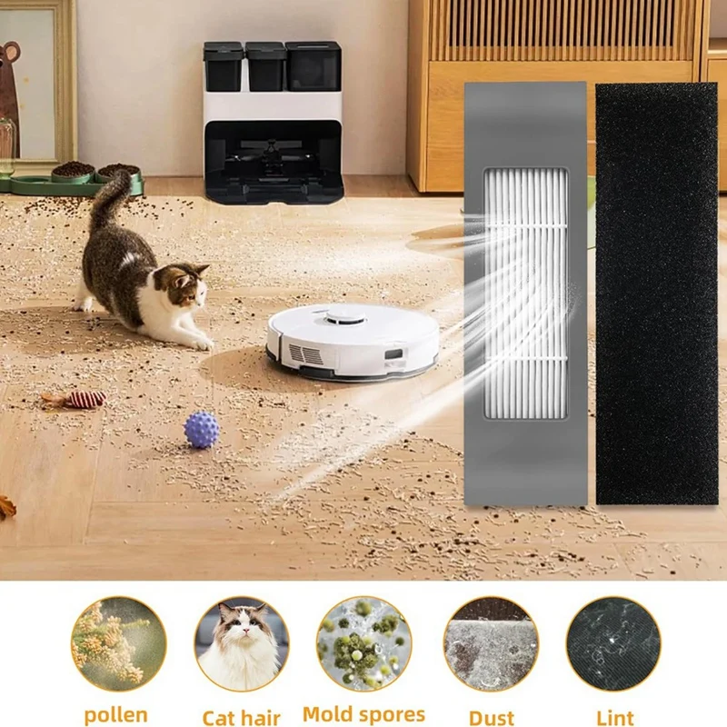 Untuk Ecovacs Deebot OZMO T8, T8 + suku cadang Robot vakum sikat sisi utama Aksesori Filter Hepa