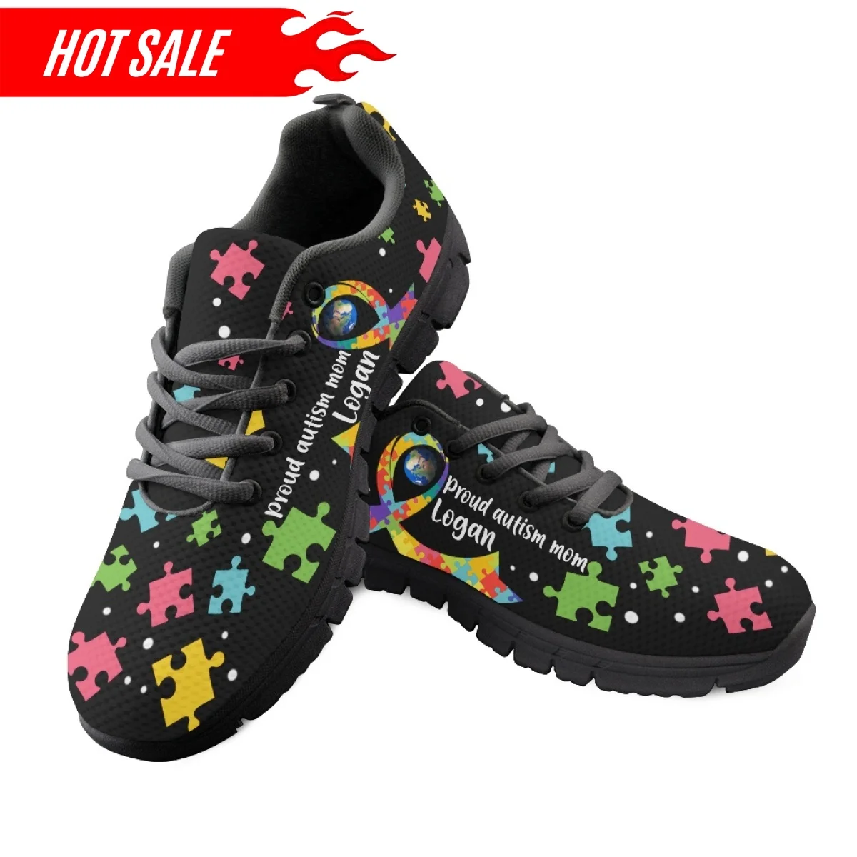 Comfort Casual Sneakers AIDS and Autism Cancer Awareness Design Athletic Shoes Outdoor Wear-resistant Walking 2023
