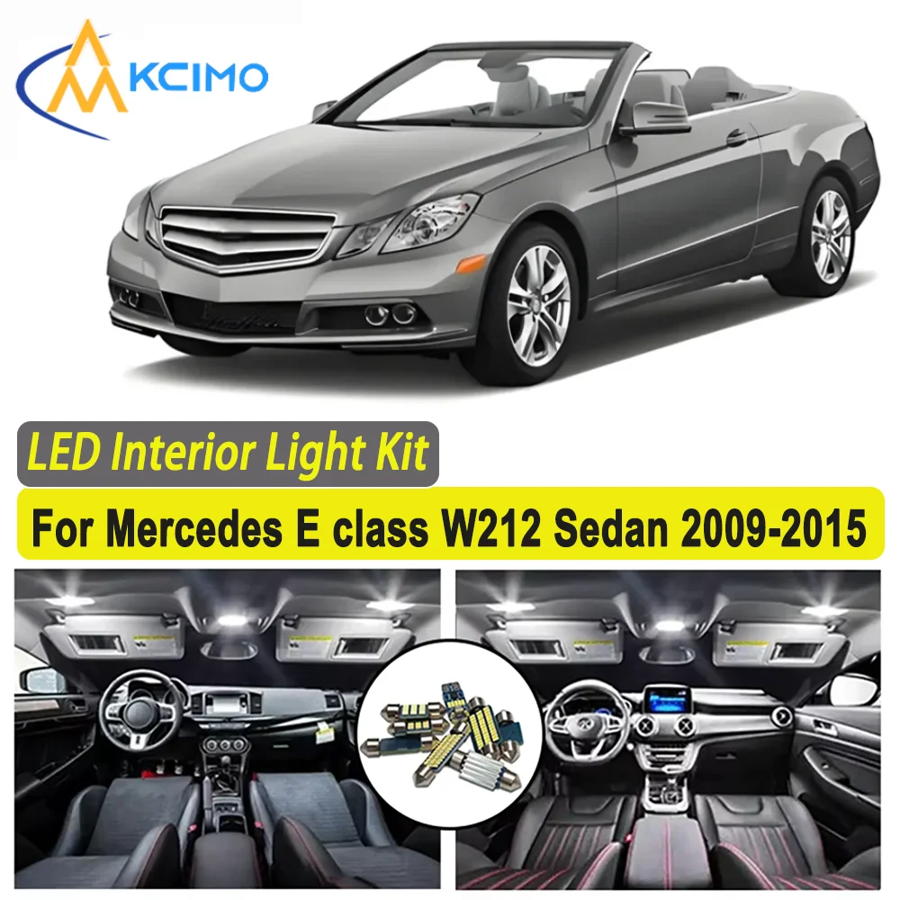 

Kcimo LED For Mercedes E class W212 Sedan 2009-2015 Premium Bright LED Interior Dome Map Trunk Light Kit Car Led Lamps Canbus