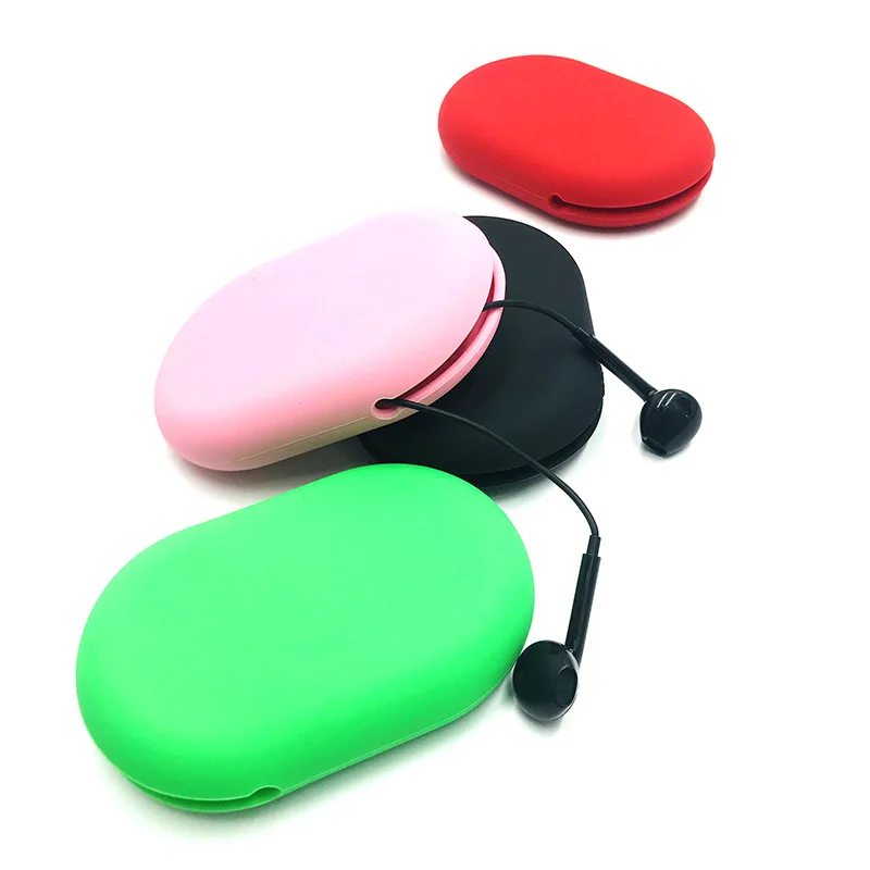 New Portable Data Cable Headset Storage Box Simple Mobile Phone Data Cable Storage Box Silicone Bag Storage Box Cute Coin Purse