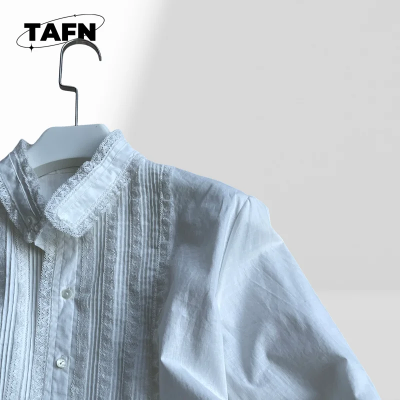 لطيف الرومانسية الكلاسيكية المرأة زر أسفل قميص كتلة اللون بلوزة عادية مريحة مكتب WearAH0192