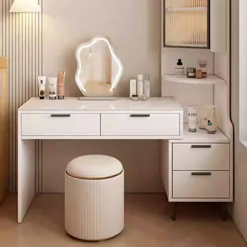 Nightstand Luxury Vanity Desk Stool Essentials Modern Corner Dressing Table Drawers Room Stuff Tocador Maquillaje Furnitures