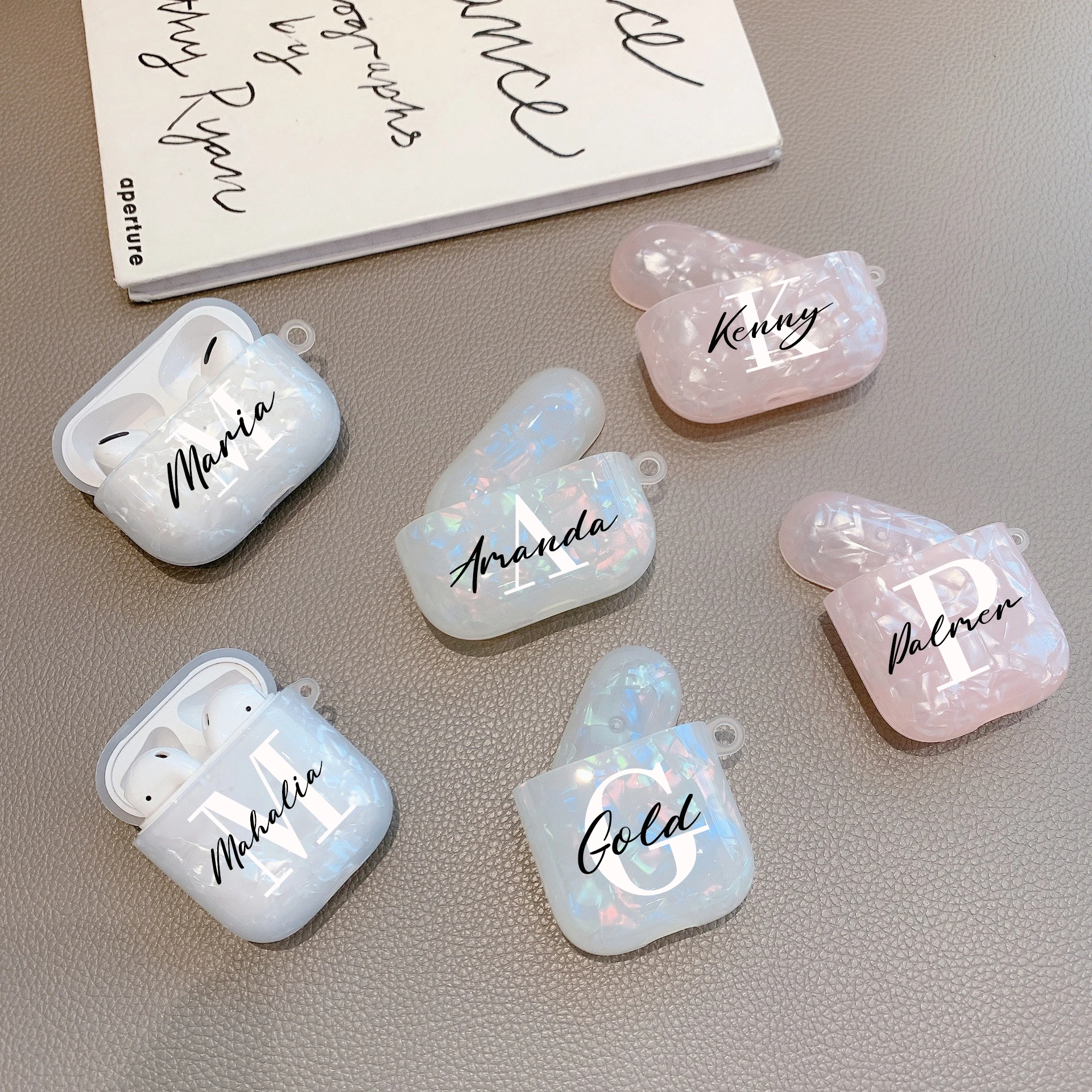 Custom Name Glitter Case For Airpods 1 2 Pro 3 Wireless Bluetooth Headset Protective Personalized Letters Luxury Silicone Cover