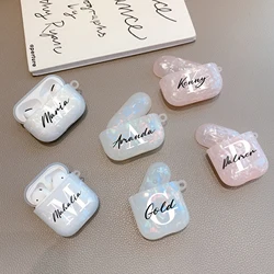 Funda con purpurina y nombre personalizado para Airpods 1, 2 Pro, 3, auriculares inalámbricos con Bluetooth, funda protectora de silicona de lujo con letras personalizadas