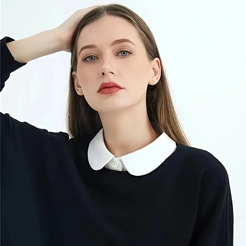 1 Pcs Versatile Chic Knitted Half Shirt Fake Collar: Lightweight, Durable & Elegant - Upgrade Your Style Easily