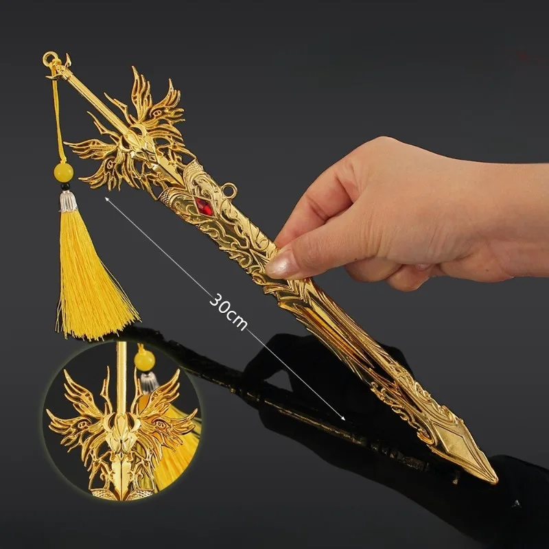Arma de espada del Arcángel de 30cm, periféricos de Anime, modelo de espada samurái de Metal con funda, accesorios de escritorio, colecciones de adornos