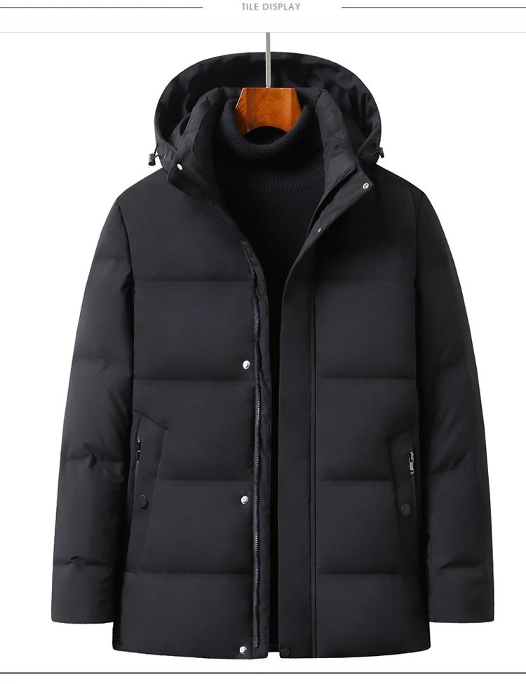 Men's Down Coats And Parkas Warm Winter Down Jacket Hooded High Quality Puffer Jacket Man Snow Peak Windproof Luxury Padding