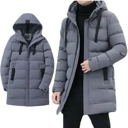 Men Clothing Winter Warm Long Outwear Hooded Thicken Mid-length Hooded Men Warm Coat Winter Puffer Jacket Fashion Parka Overcoat