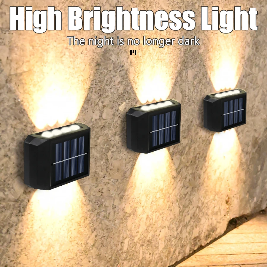 Solar LED Light, Outdoor Waterproof Wall Lamp, Dusk to Dawn Fence Lighting for Summer Garden Yard Porch Walkway Camping Home Dec