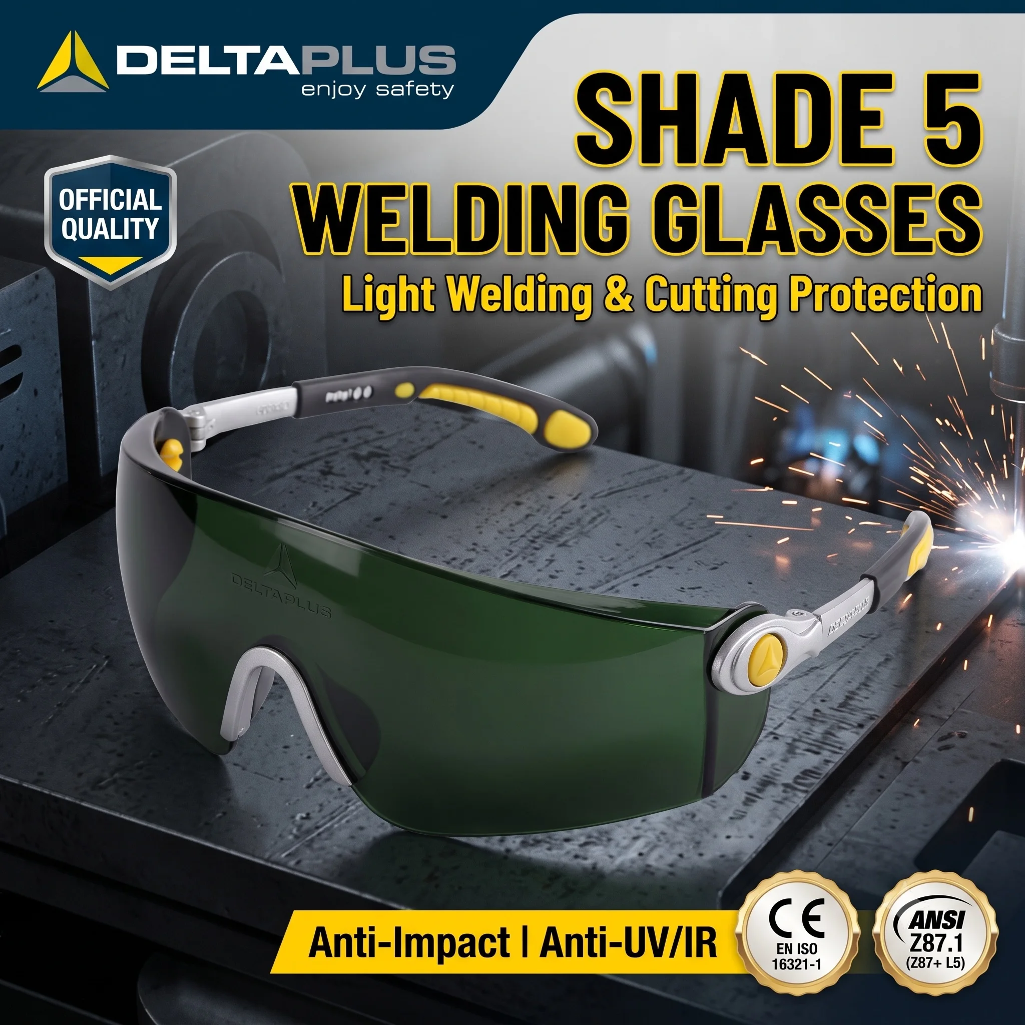 Deltaplus Lipari2 T5 Safety Glasses z87.1 Ansi For Work Protection Gafas De Seguridad Lentes Industrial Glass Blowing Green
