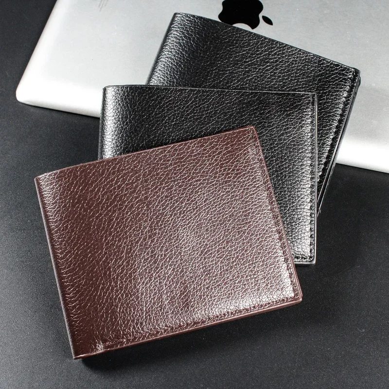 Pu Leather Men Short Wallet Thin Style Folding Young Men Credit Card Holder Wallet