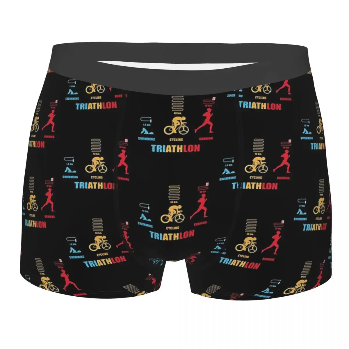 Swim, Bike, Run Triathlete Men Boxer Briefs Triathlon Highly Breathable Underwear High Quality Print Shorts Birthday Gifts