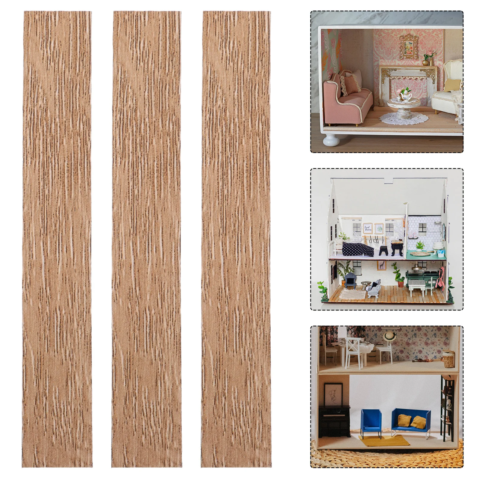 

40Pcs Miniature Flooring Realistic Wood Grain Panels Easy DIY Assembly for 1:12 Scale Dollhouse Accessories Crafts