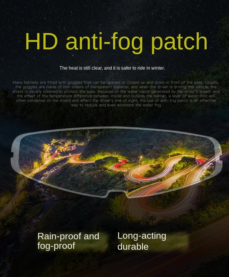 Anti-fog Sticker for Motorcycle Helmet Lens Is Suitable for FF353/FF320/FF390/FF800/FF397 Anti-fog Film