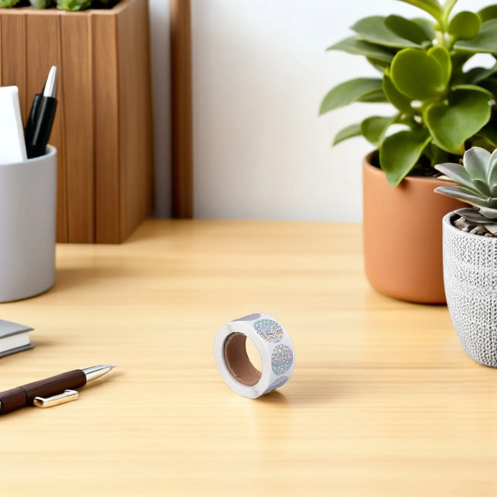 

6 рулонов голографических круглых наклеек 2,5 см, самоклеящиеся точечные этикетки с блестящим металлическим покрытием для конвертов, банок, календарей, файлов, коробок