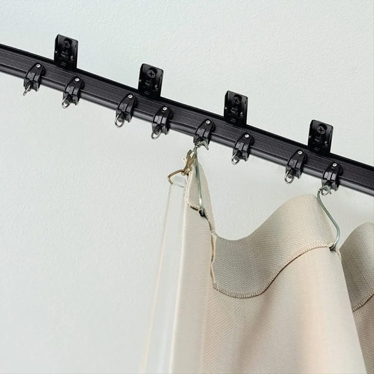 AB09 Bendable Ceiling Smooth Rails with Mounting Hooks and Rollers RV Curtain Spacer for Dormitory Living Room Kitchen