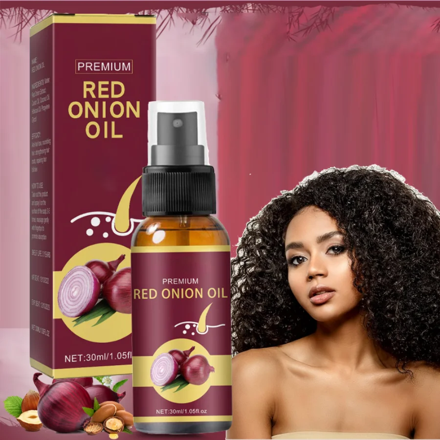 1 Uds. Spray de aceite para el cabello de semilla negra de cebolla para el cuidado y el crecimiento Natural del cabello previene la caída del cabello biotina de crecimiento rápido