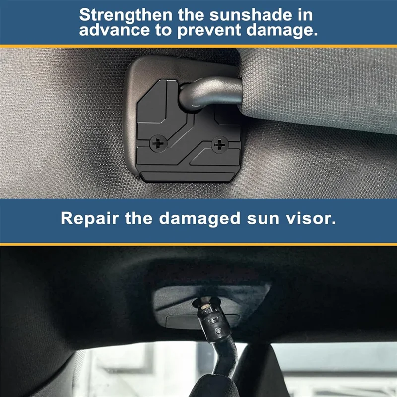 XMSJ-For RAM 1500 2019-2023 Sun Visor Repair Kit- Aluminum Alloy Clip Set(2 Pack) For Truck Sunshade Installation - view 3
