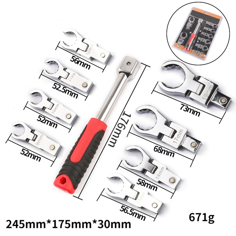 Swing-Head Replaceable Ratchet Wrench Is Combined With A Swing Wrench To Rotate The Ratchet Gear Wrench By 180 Degrees