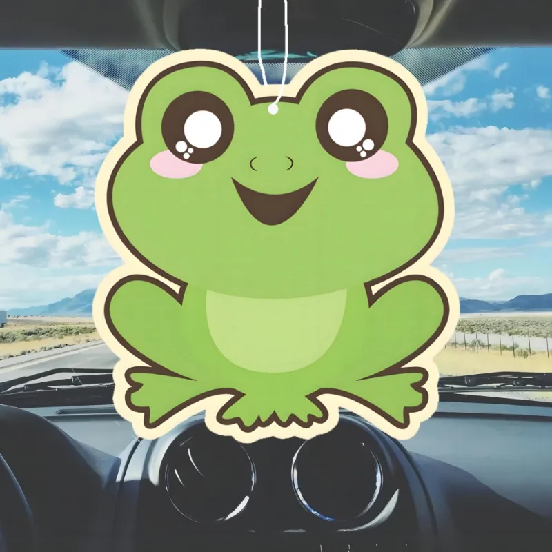 1Pc Shaped Cartoon Cute Frog Scented Tablets Car Air Freshener, Hanging Air Freshener Perfume Scented Rearview Mirror Pendant
