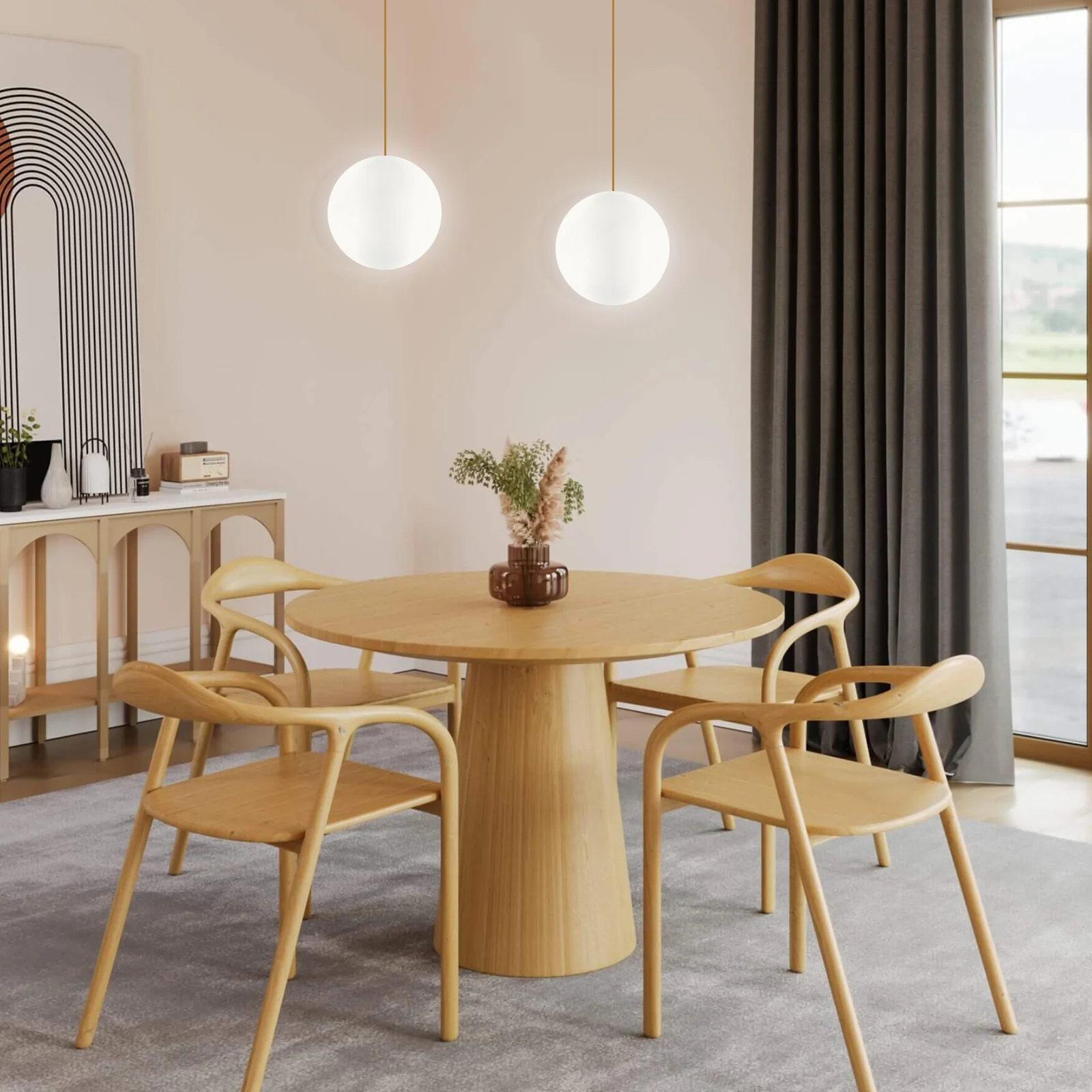 

Globe Lampshade Milky White G9 Base Shatterproof Plastic Spherical Light Cover for Living Room Decorative Pendant Chandelier