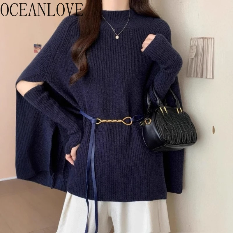 

OCEANLOVE водолазка из 2 предметов, женские свитера, однотонные осенне-зимние элегантные пуловеры, корейский модный шикарный винтажный Pull Femme