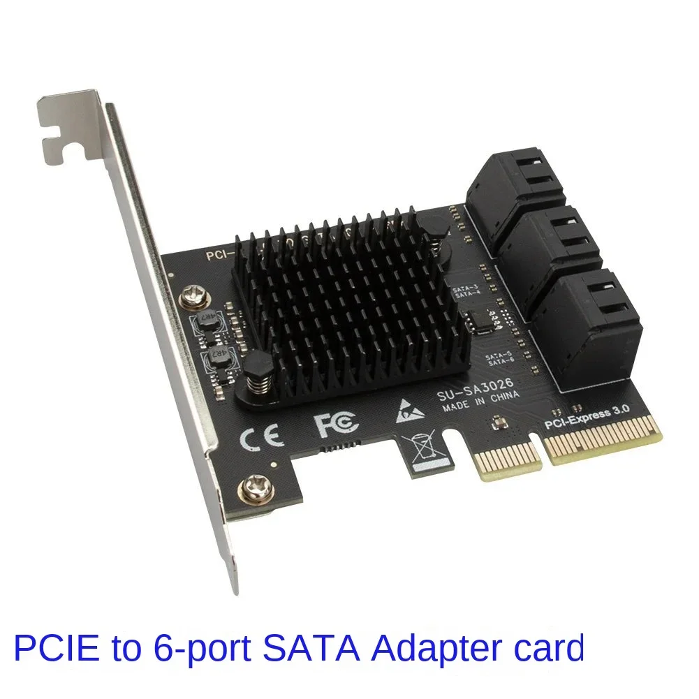 PCIE to 6-port SATA3.0 hard drive 6G expansion card Xiangshuo ASM1166 PCI-E3.0 GEN3