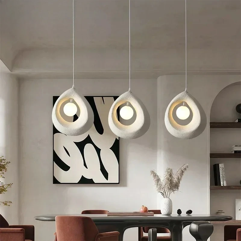 

Wabi-sabi Heart Shape LED Pendant Lights Creative Art Hanging Lamps For Villa Living Dining Room Hotel Lobby Bar Home Decoration