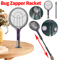 Multi-Function USB Rechargeable 2-in-1 Mosquito Lamp 1200mAh USB-C Electric Fly Swatter with Rotating Head for Indoor/Outdoor