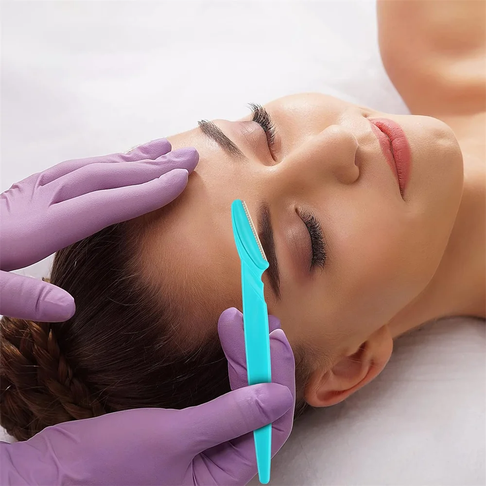 Ensemble de rasoirs à sourcils pour femmes, 21 pièces, épilateur Facial, outil de Dermaplaning avec couvercle de précision, 3 couleurs