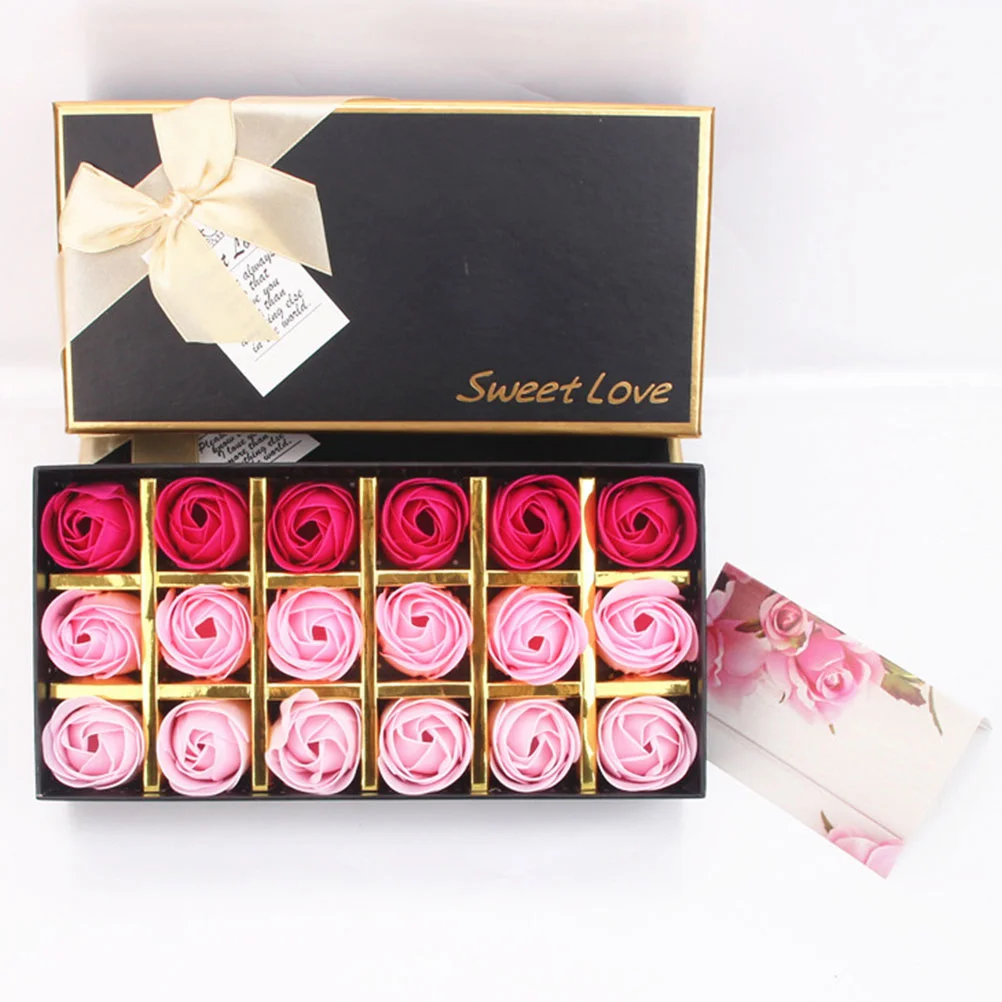 2Boxes Rose-shaped Soap Flower Soap Flower Soap Mothers Day Present Rose Soap 18 Flowers in Each Box