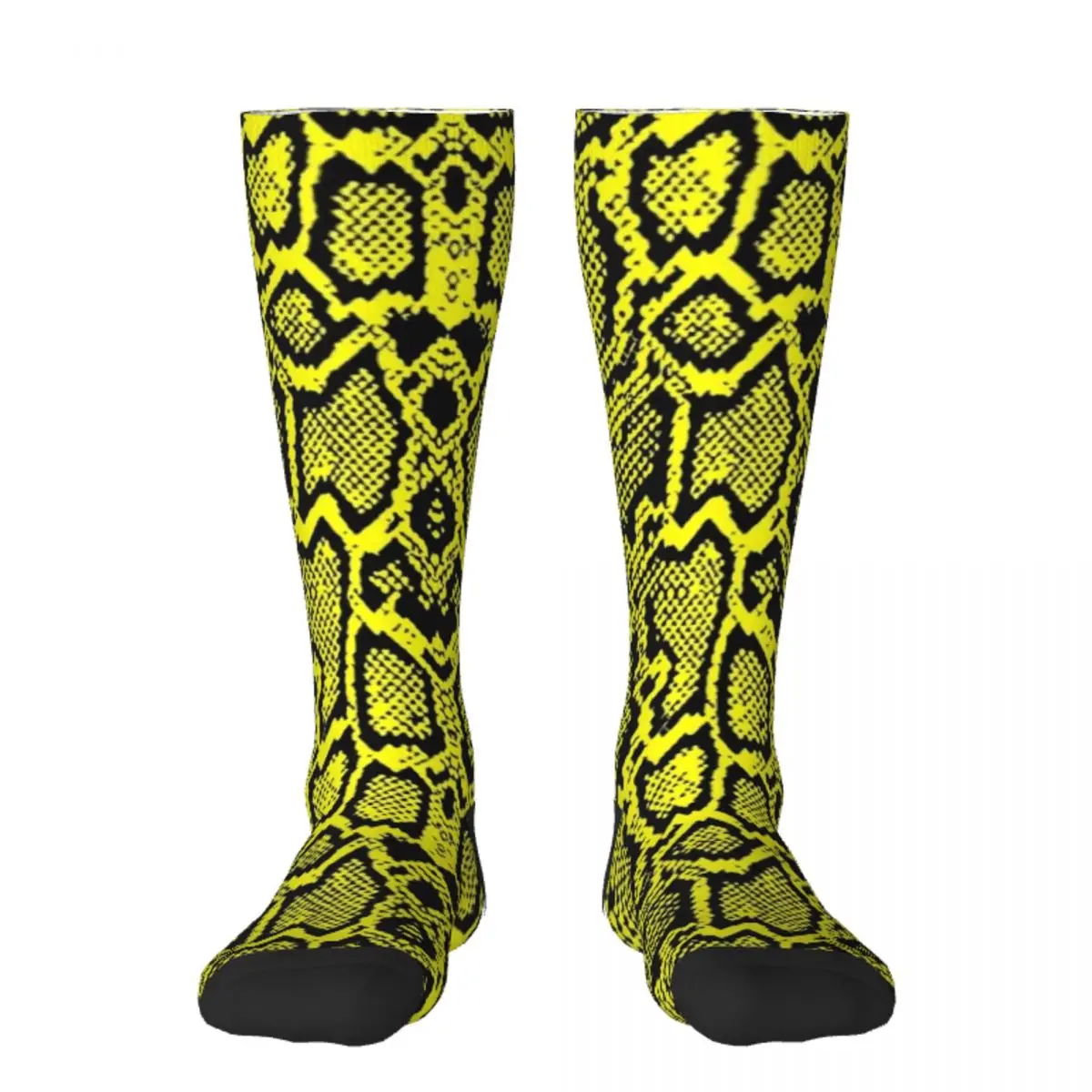 Yellow Snake Skin Socks christmas stocking valentine gift ideas Socks For Men Women's
