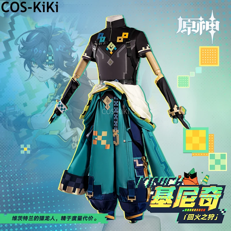 COS-KiKi Genshin Impact Kinich Game Suit Gorgeous Handsome Uniform Cosplay Costume Halloween Carnival Party Role Play Outfit Men