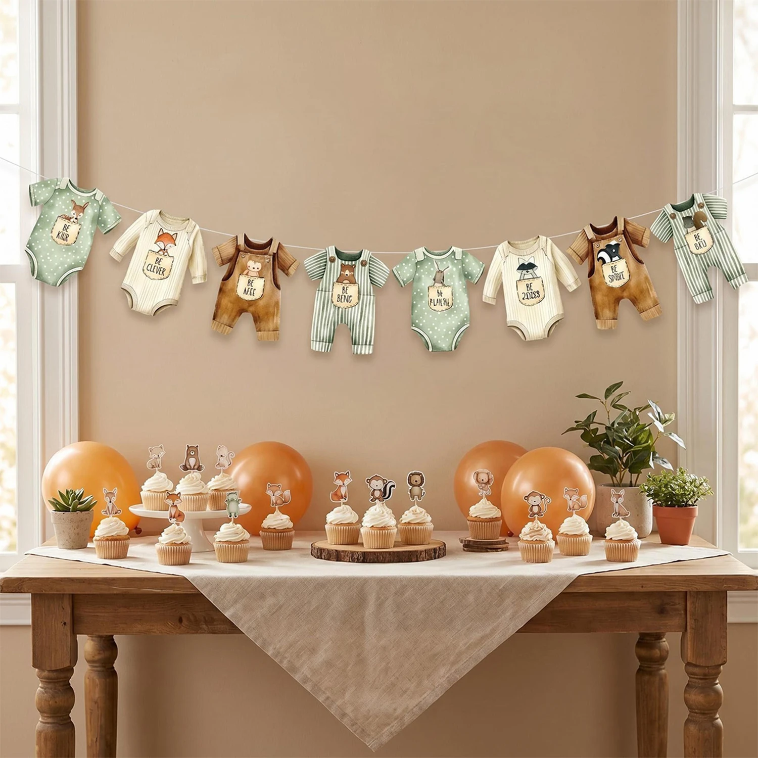 Dschungel-Abenteuer/Erdbeer-Thema Baby-Shower Bodysuit DIY Hängendes Banner Geburtstagsparty Heimwand-Deko Geschlechts-Enthüllungs-Dekoration – Detail 1