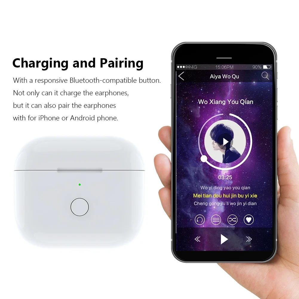 Replacement For AirPod Pro 2 Charging Case  with AirPods 1st&2nd Generation Wireless Charging box Bluetooth Pairing For Apple 3