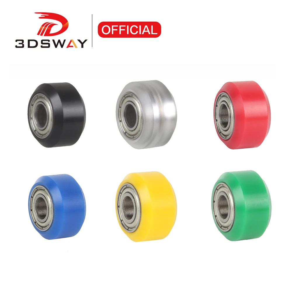 

3DSWAY 3D Printer Plastic Wheel POM 12/24PCS Small Models Passive Round wheel Idler Pulley Gear for CNC Openbuilds V-Slot