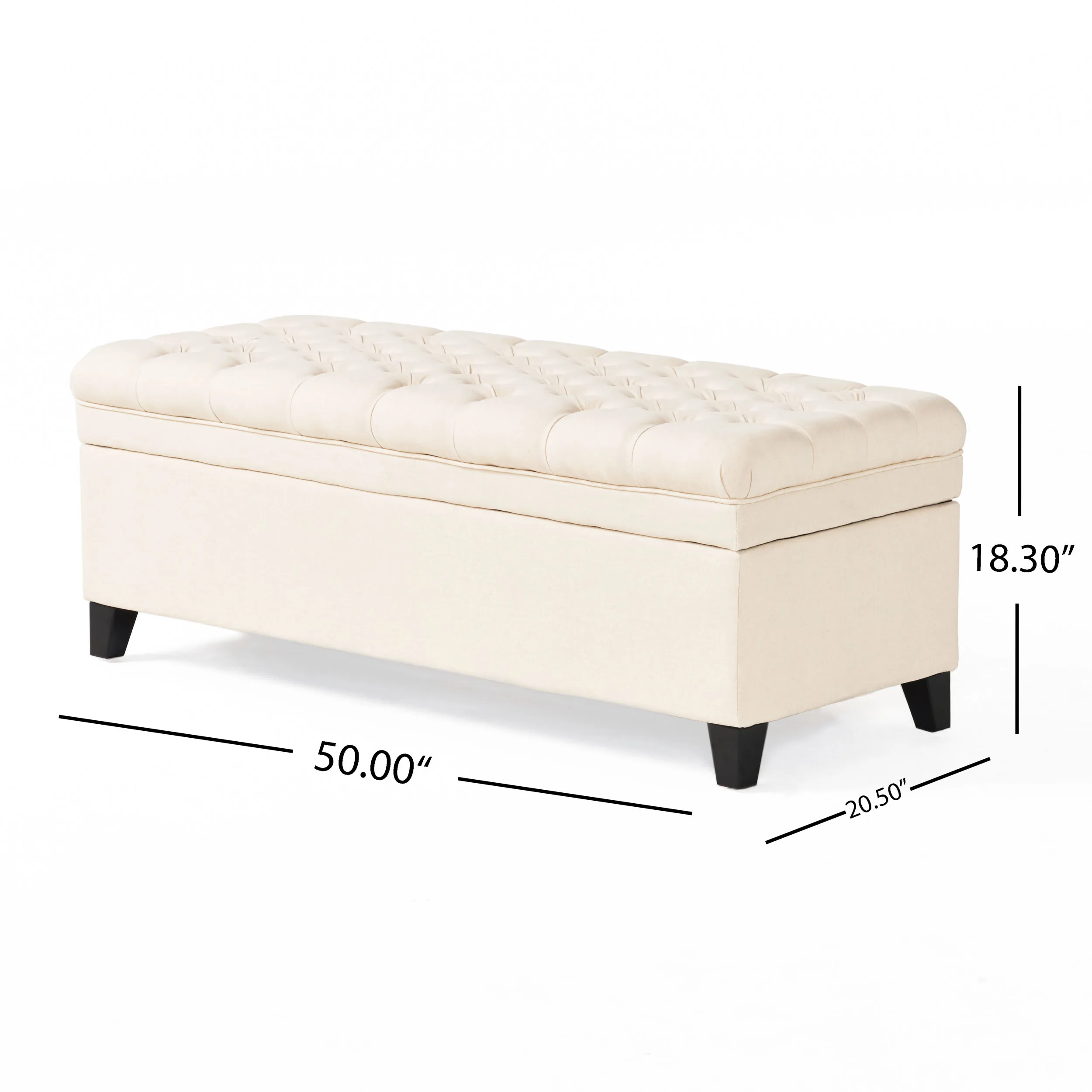 Modern Eco-Friendly Adjustable Fabric Storage Ottoman for Bedroom Home Use
