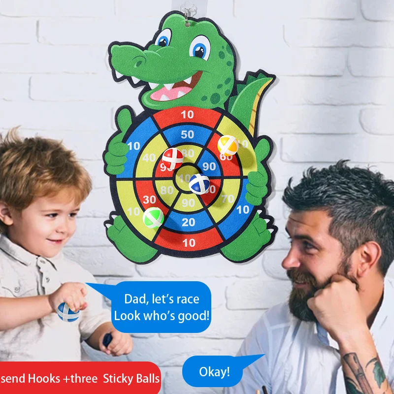Brinquedos alvo infantis, dardos, bolas pegajosas, versão crocodilo com 3 bolas e 1 gancho